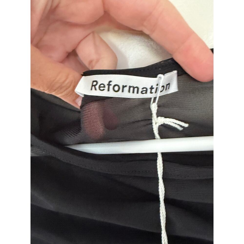 NWT Reformation Marieta Sheer Mesh Knit Mini Dress Black XS - Picture 4 of 6